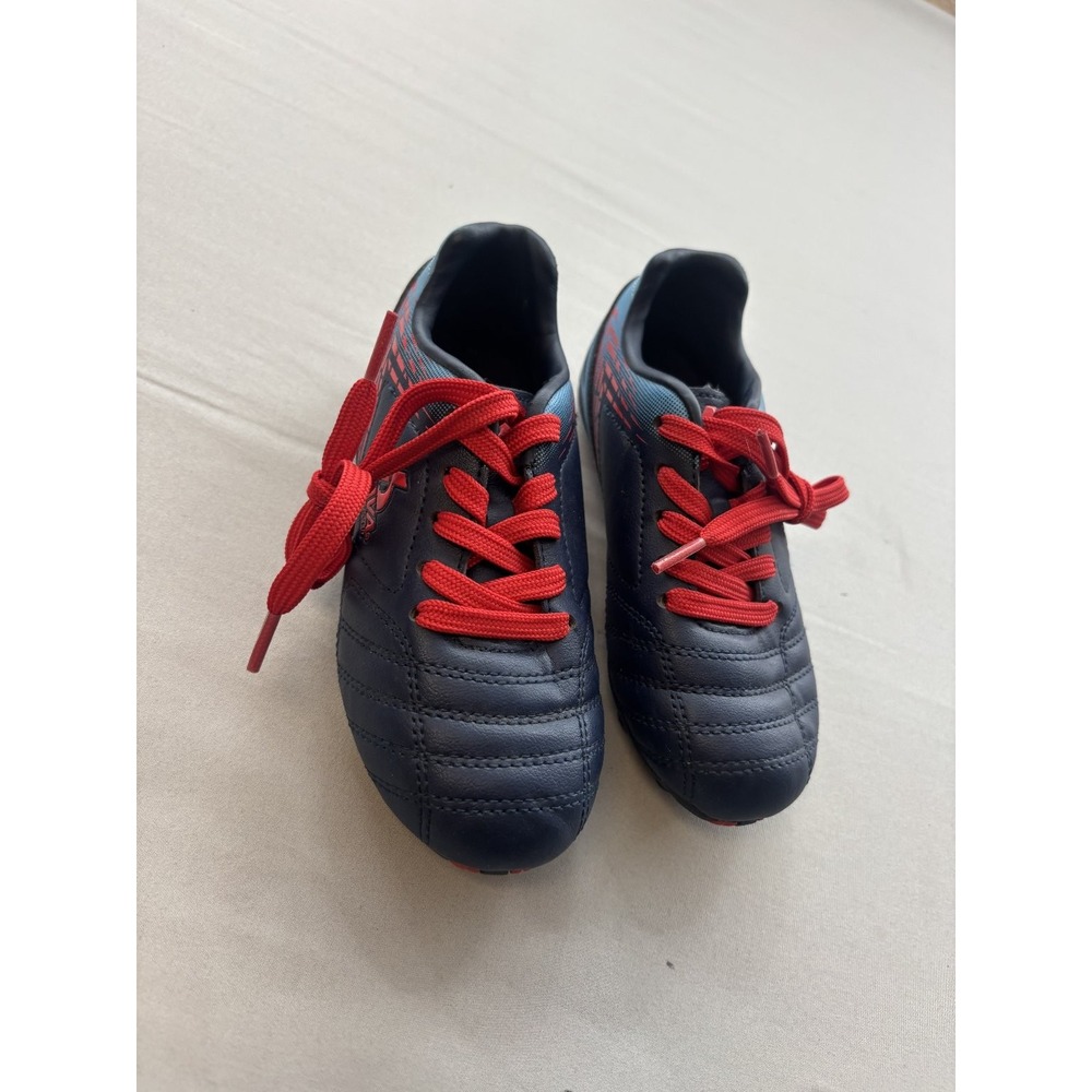 BIA Youth Boys Soccer Cleats Navy Blue Red Football Shoes 11D 174545
